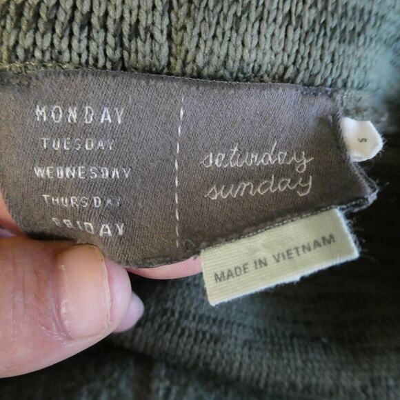 Saturday Sunday Anthropology Women's Small Sweater Green Mock Neck - Picture 4 of 7